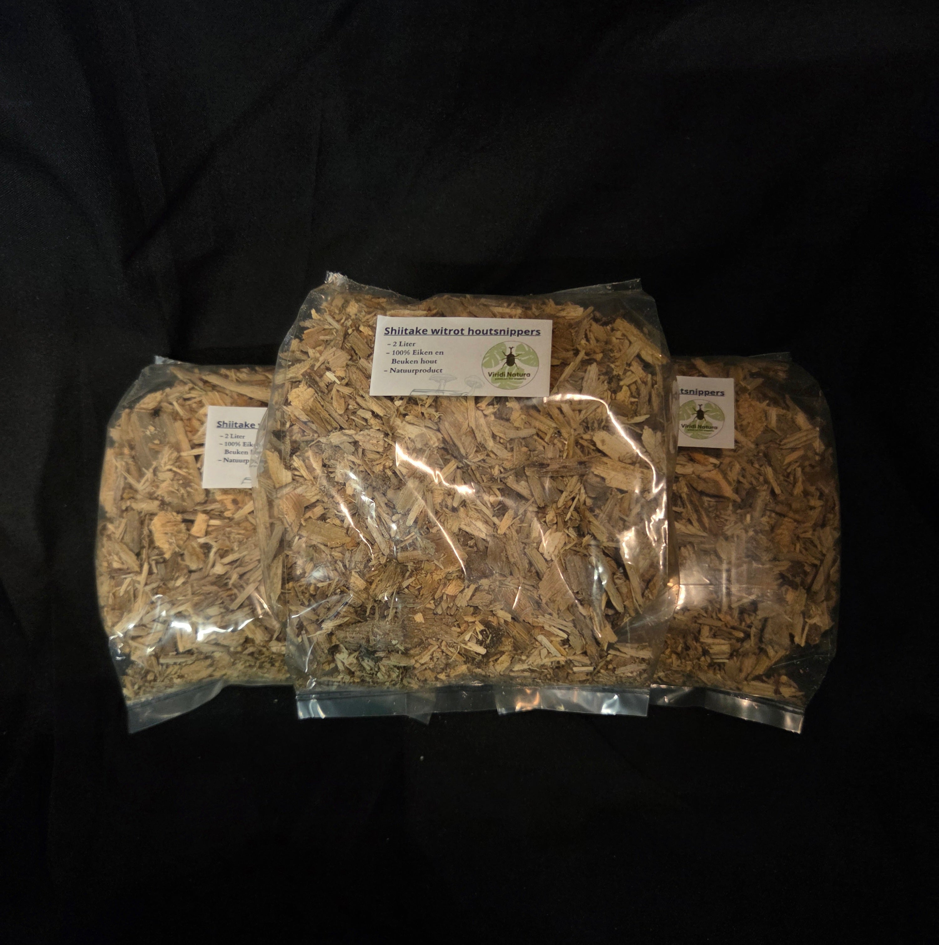 Shiitake witrot houtsnippers zakken van 2 Liter